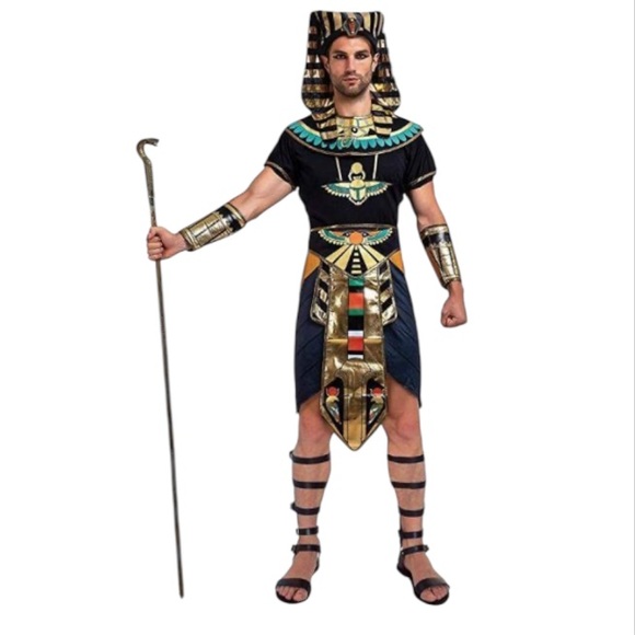 Pharaoh Costume Spooktacular - Black and Gold BRAND NEW IN PACKAGE size Small - Picture 1 of 9
